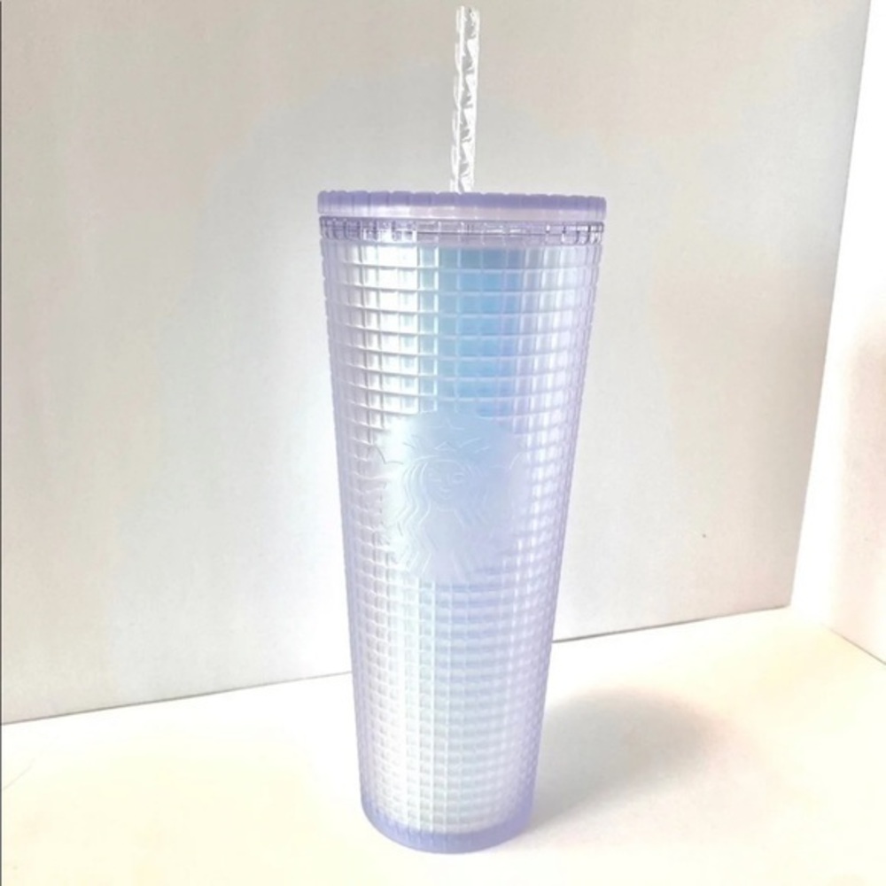 STARBUCKS Spring 2022 Iridescent Unicorn Soft Touch Grid Cold Cup 24 oz